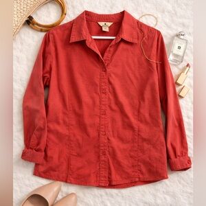 Woolrich Winter Coral Button Front Shirt Womens Small